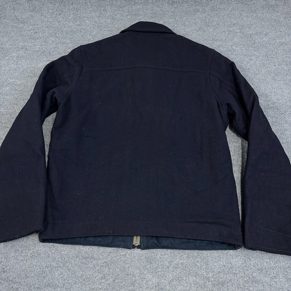 Vintage Abercrombie Fitch Navy Wool Blend Coat Jacket Men XL Full Zip Heavy Y2K - Picture 7 of 8